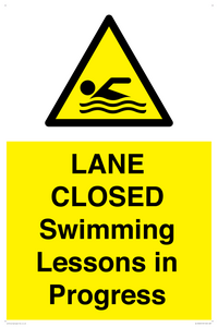 LANE CLOSED Swimming Lessons in Progress